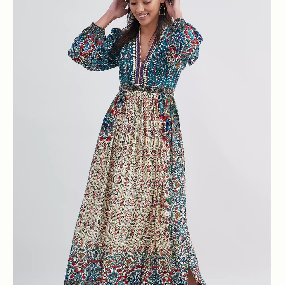Anthropology Multicolor Maxi Dress